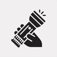 Obraz premium flashlight icon Vector silhouette illustration icon on a white background