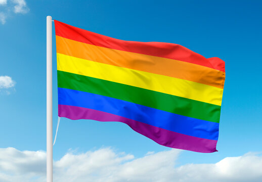 Waving F lag Mockup With Generative AI