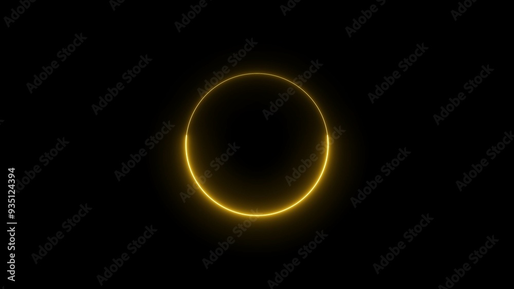 Canvas Prints abstract glowing neon circle frame background illustration.