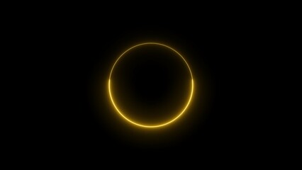 Abstract glowing neon circle frame background illustration.