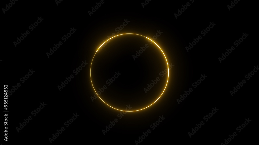Canvas Prints abstract beautiful neon light glowing circle frame background concept illustration.