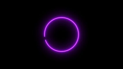 Abstract beautiful neon light glowing circle frame background concept illustration.