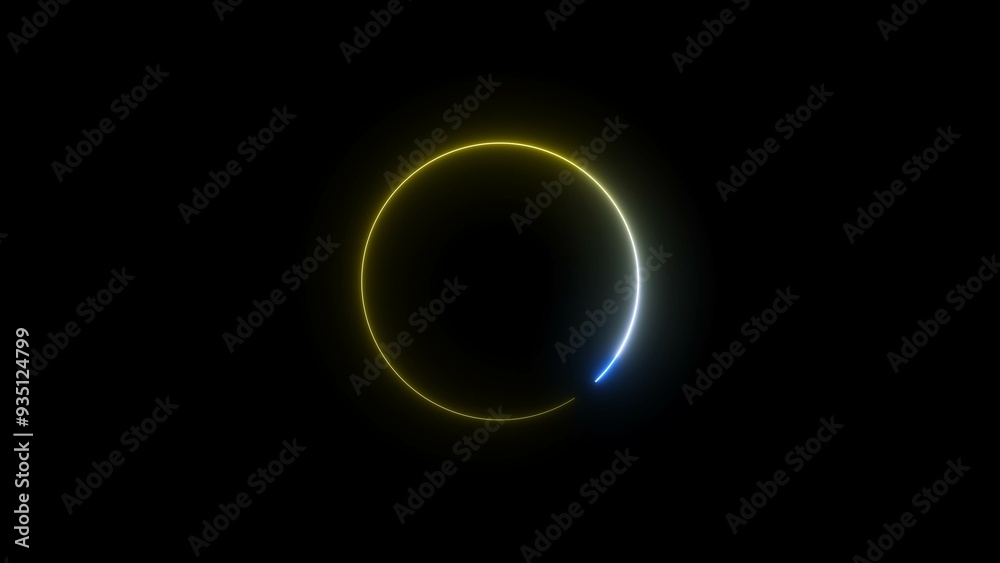Canvas Prints abstract glowing neon circle frame background illustration.