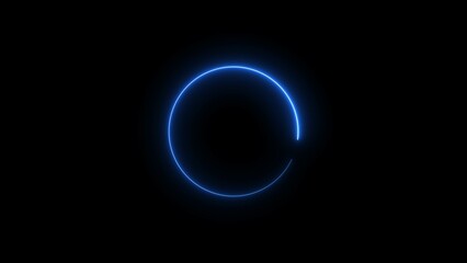 Abstract glowing neon circle frame background illustration.