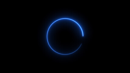 Abstract glowing neon circle frame background illustration.