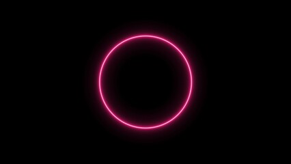 Abstract glowing neon circle frame background illustration.