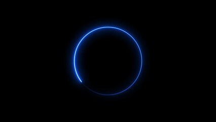 Abstract glowing neon circle frame background illustration.