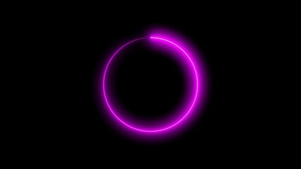 Abstract glowing neon circle frame background illustration.