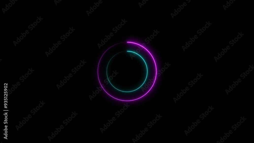 Canvas Prints abstract glowing neon circle frame background illustration.