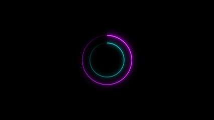 Abstract glowing neon circle frame background illustration.