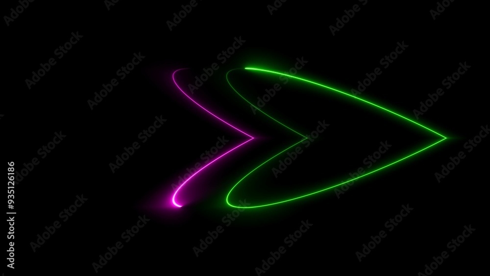Wall mural abstract neon line frame loading background illustration.