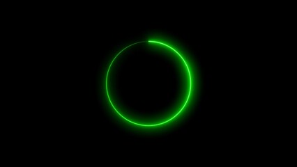 Abstract neon glowing circle frame loading background illustration.