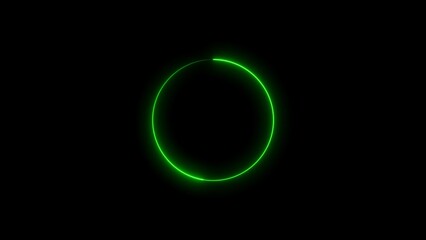 Abstract glowing neon circle frame background illustration.