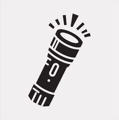 flashlight icon Vector silhouette illustration icon on a white background