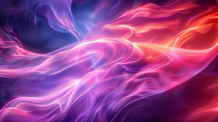 Ethereal waves of neon light cascading in a dreamscape