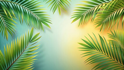 Naklejka premium Minimalist summer palm leaf abstract background perfect for product presentation