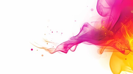 Abstract Swirling Pink and Yellow Smoke with White Background