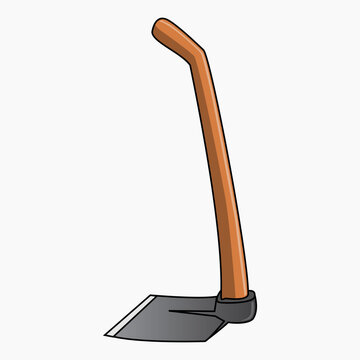 hoe with wooden handle clip art preview
