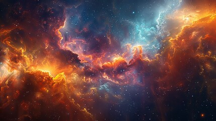 Fototapeta premium Fractal patterns intertwining with cosmic dust