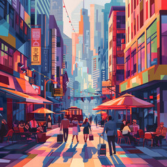 Obraz premium urban scene with city