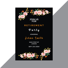 Gradient colored retirement greeting card templates