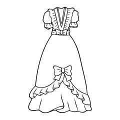 gown line vector illustration