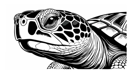 Turtle Tortoise Hog Head Sketch Style - Animal Face Portrait Mammal
