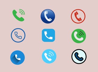 Set of call icons