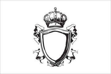 Abstract coat of arms shield Vector Silhouette. Vintage shield Vector Silhouette. Shield Vector Silhouette Bundle.
