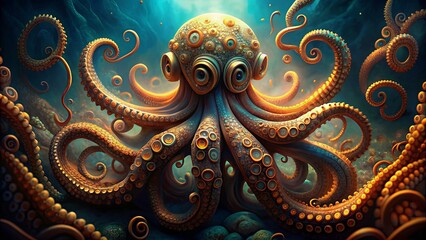 Abstract octopus background with luxurious texture, perfect for concept artwork and paintings