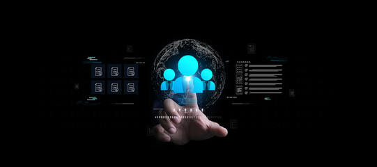 HR, Human resources management concept. Recruitment, Employment, Headhunting, Team building.