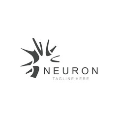 Neuron logo or nerve cell healthy abstract molecule design template