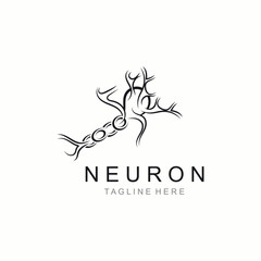 Neuron logo or nerve cell healthy abstract molecule design template