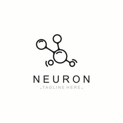 Neuron logo or nerve cell healthy abstract molecule design template