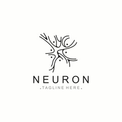 Neuron logo or nerve cell healthy abstract molecule design template