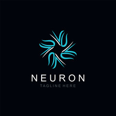 Obraz premium Neuron logo or nerve cell healthy abstract molecule design template