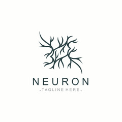 Neuron logo or nerve cell healthy abstract molecule design template