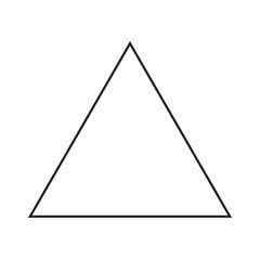 Fototapeta premium Triangle up arrow or pyramid line art vector icon for apps and websites