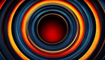 Abstract Circular Pattern with Blue, Red, and Gold Tones