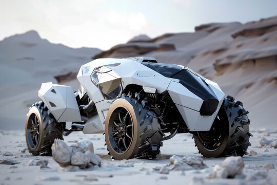 A modular vehicle with interchangeable components for customizable functionality. AI generated