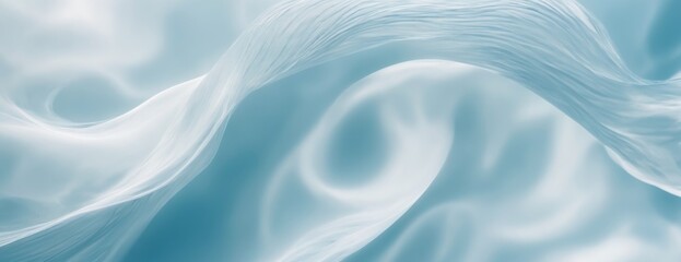Fototapeta premium Abstract Light Blue Wavy Lines Creating Depth and Movement with