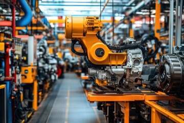 Fototapeta premium Modern robotics in automotive manufacturing plant