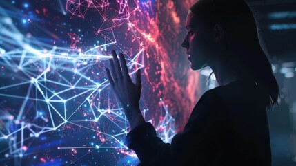 a human talking to a robotic artificial intelligence.