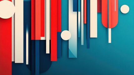 Obraz premium Vibrant blue and red abstract background featuring stripes, perfect for modern presentations with a dynamic feel.