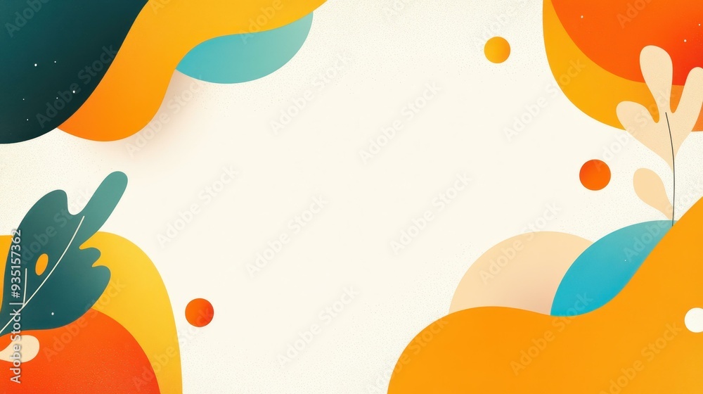 Wall mural a vibrant orange abstract background that blends modern simplicity with playful textures for a fresh