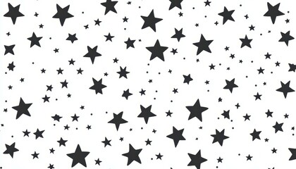 Naklejka premium A stunning black and white design featuring small stars in various sizes, perfect for adding a touch of whimsy.