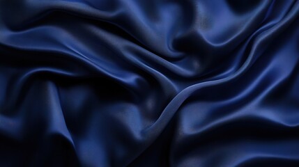 Obraz premium Deep Blue Satin: Luxurious and elegant, this abstract image features a deep blue satin fabric draped in soft, flowing folds, creating a captivating and textured backdrop. 