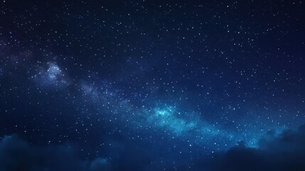 Fototapeta premium A serene night sky filled with stars and a hint of the Milky Way.