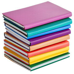 Stack of notebooks with colored covers