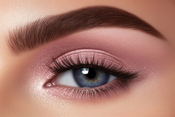 Obraz premium Stunning close-up of woman's eye with perfect makeup